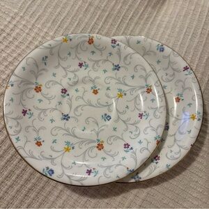 VTG Radfords Crown China Floral Gold Trim Bone China Saucer England 1950s Set 2